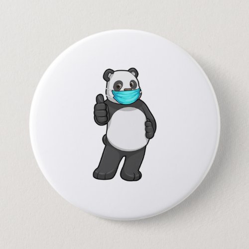 Panda with Face mask Button