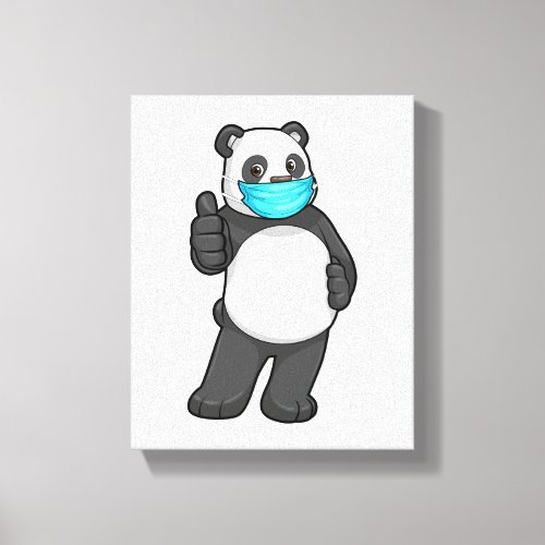 Panda with Face mask Canvas Print