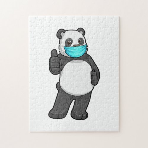 Panda with Face mask Jigsaw Puzzle