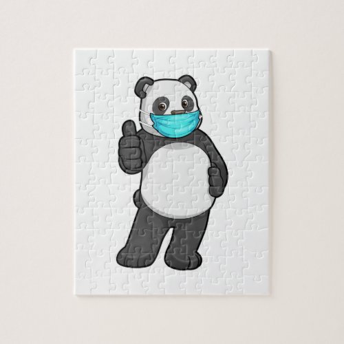 Panda with Face mask Jigsaw Puzzle