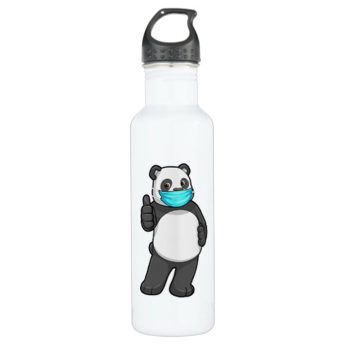 Panda with Face mask Stainless Steel Water Bottle