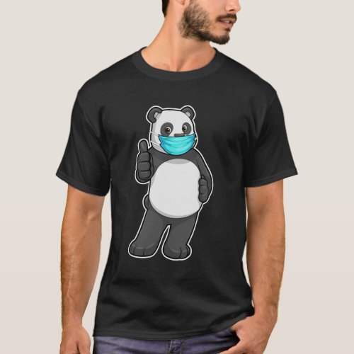 Panda with Face mask T_Shirt