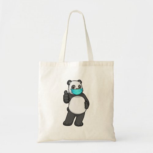 Panda with Face mask Tote Bag