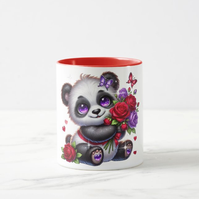 Panda with flower mug (Center)
