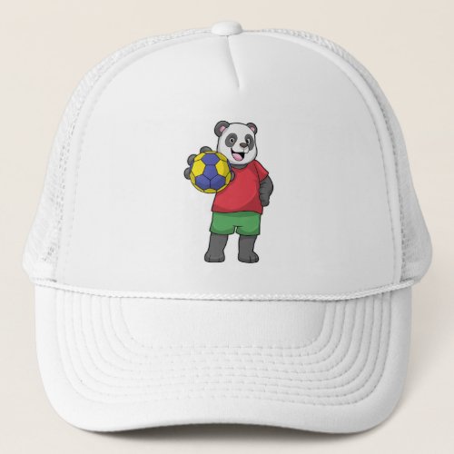 Panda with Handball Sports Trucker Hat