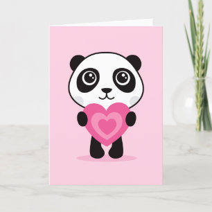 Panda with heart, Happy Valentine's day card