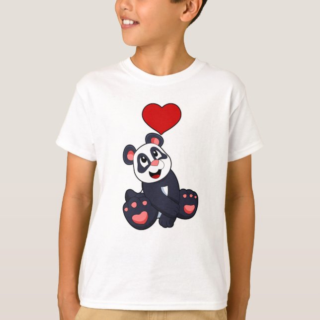 Panda with Heart T-Shirt (Front)