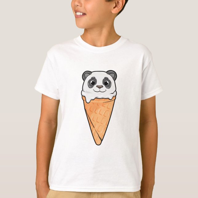 Panda with ice cream T-Shirt (Front)
