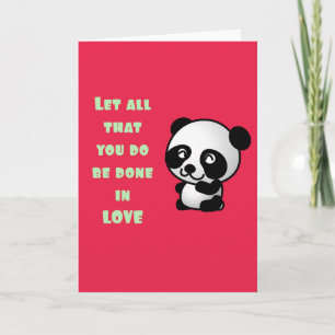 Panda with Inspirational Love Quote Card