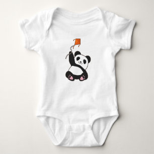 Panda with Kite Baby Bodysuit