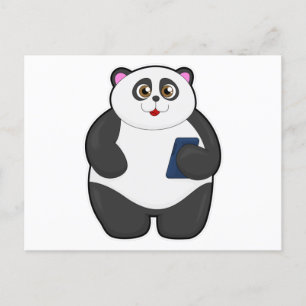Panda with Mobile phone Postcard