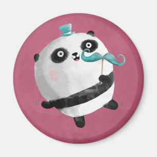 Panda with Mustaches Magnet