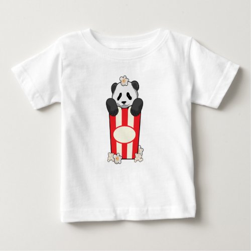 Panda with Popcorn Baby T_Shirt