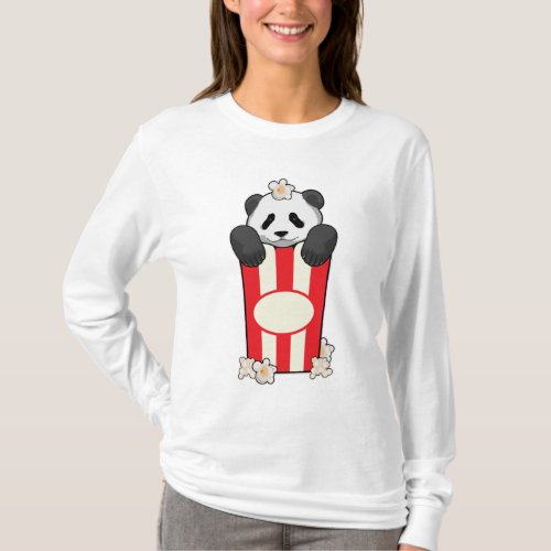 Panda with Popcorn T_Shirt