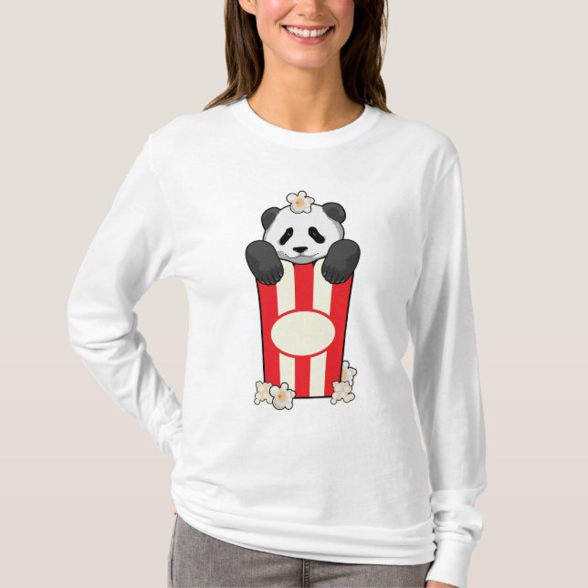 Panda with Popcorn T-Shirt (Front)