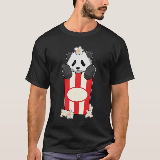 Panda with Popcorn T-Shirt (Front)