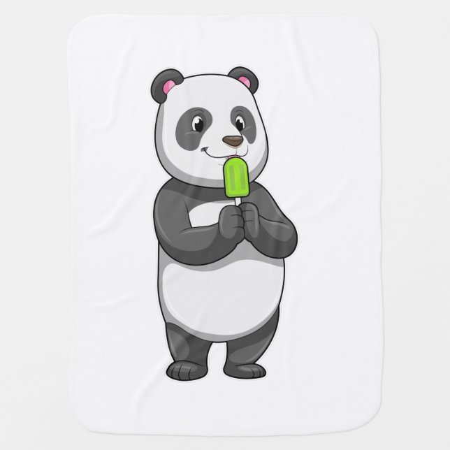 Panda with Popsicle Baby Blanket (Front)
