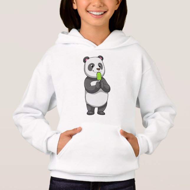 Panda with Popsicle Hoodie (Front)