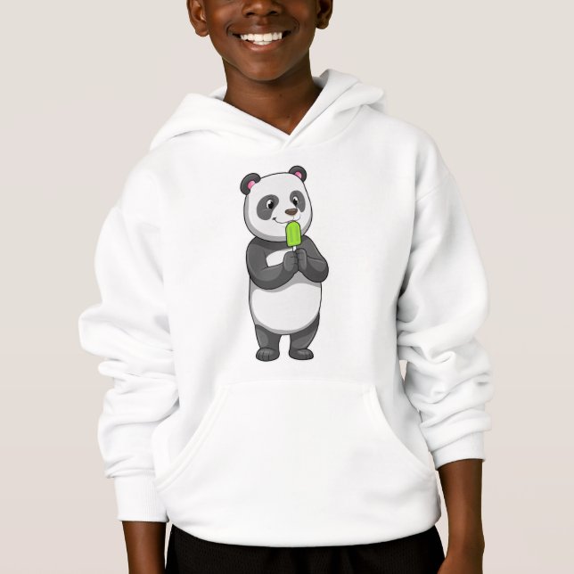 Panda with Popsicle Hoodie (Front)