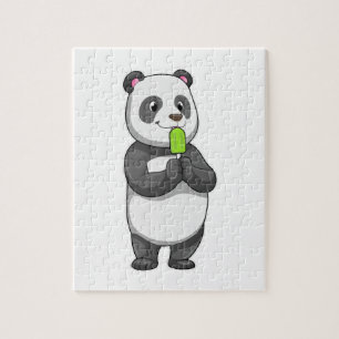 Panda with Popsicle Jigsaw Puzzle