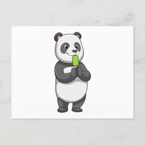 Panda with Popsicle Postcard