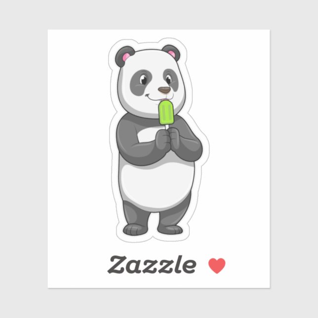 Panda with Popsicle Sticker (Sheet)