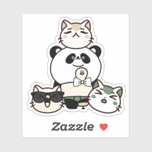 Panda with Prosthetic Leg and Cat Squad Sticker