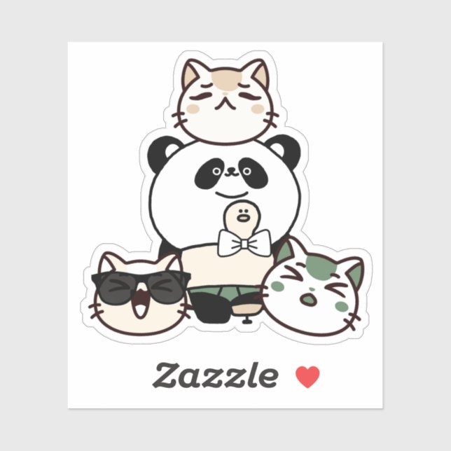 Panda with Prosthetic Leg and Cat Squad Sticker (Sheet)