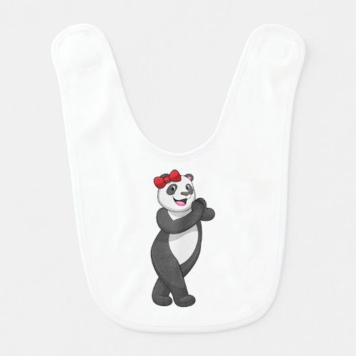 Panda with Ribbon Baby Bib