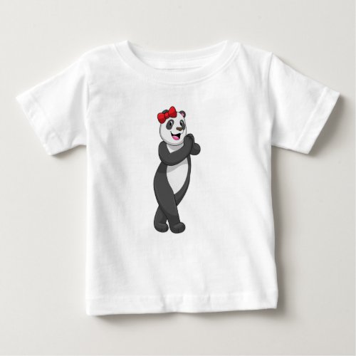 Panda with Ribbon Baby T_Shirt