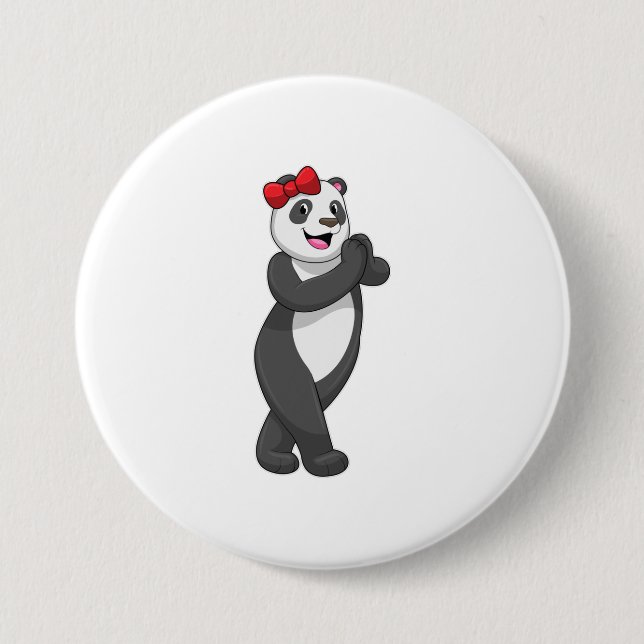 Panda with Ribbon Button (Front)