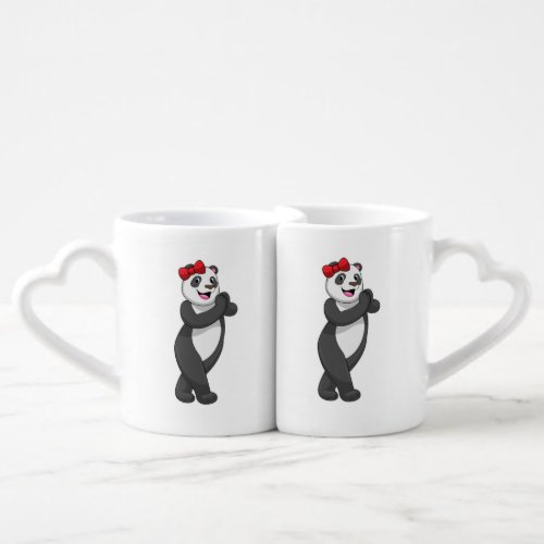 Panda with Ribbon Coffee Mug Set