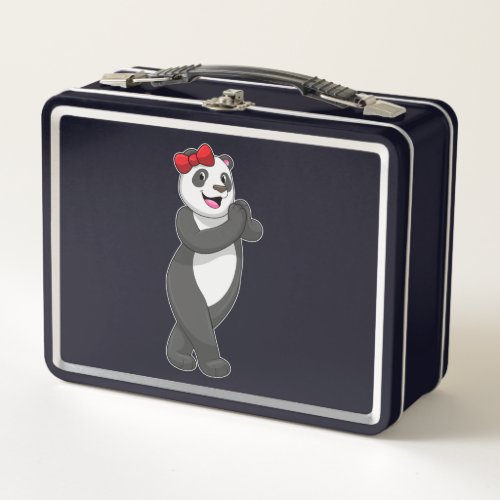 Panda with Ribbon Metal Lunch Box