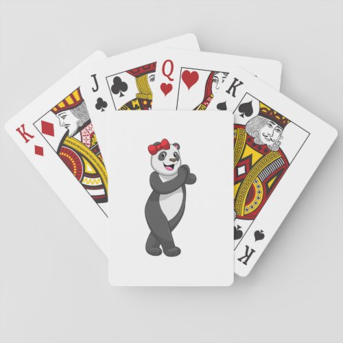 Panda with Ribbon Poker Cards