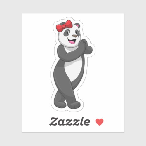 Panda with Ribbon Sticker