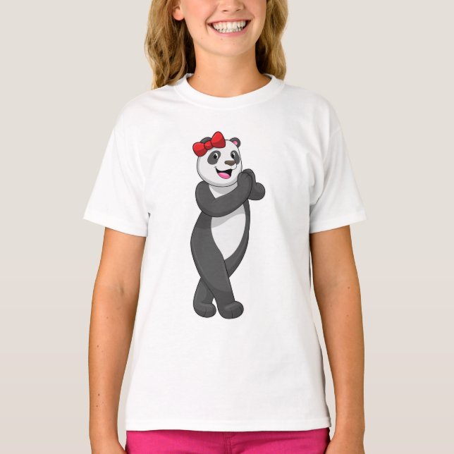 Panda with Ribbon T-Shirt (Front)