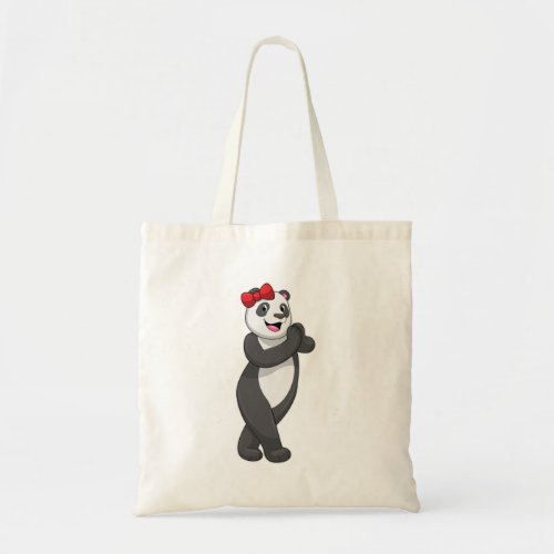 Panda with Ribbon Tote Bag