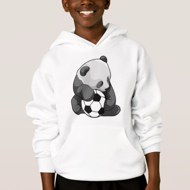 Panda with Soccer ball Hoodie (Front)