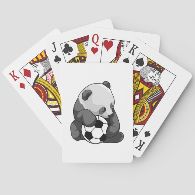 Panda with Soccer ball Poker Cards (Back)