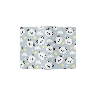 Panda with Stars and clouds pattern  Passport Holder
