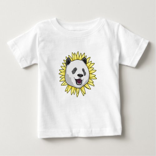 Panda with Sunflower Baby T_Shirt