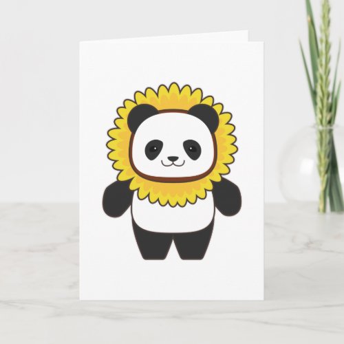 Panda with Sunflower Card