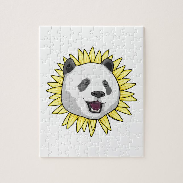 Panda with Sunflower Jigsaw Puzzle (Vertical)