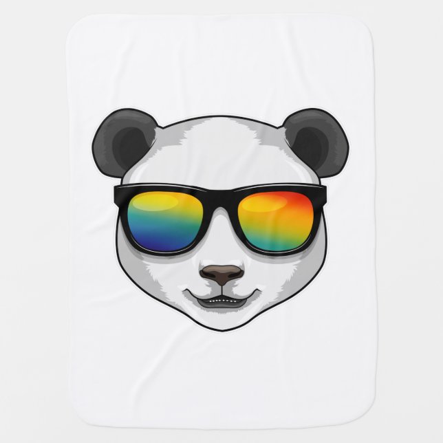 Panda with Sunglasses Baby Blanket (Front)