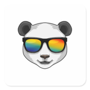 Panda with Sunglasses Square Sticker