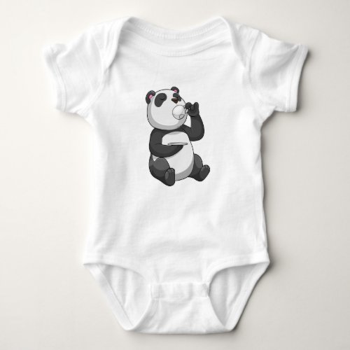 Panda with Tea Cup Baby Bodysuit