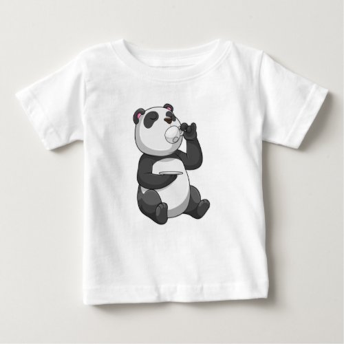 Panda with Tea Cup Baby T_Shirt