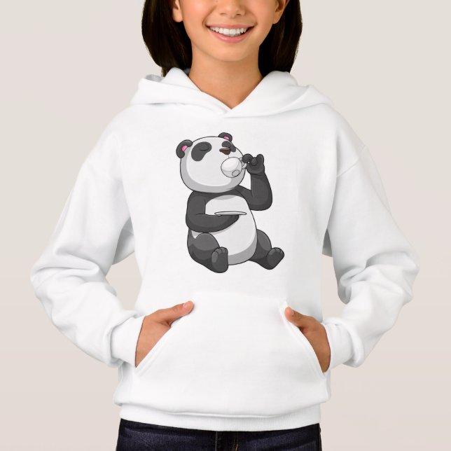 Panda with Tea Cup Hoodie (Front)