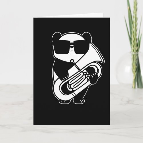 Panda With Tuba Music Tubaist Orchestra Tubist Card