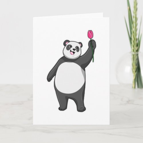 Panda with Tulip Card